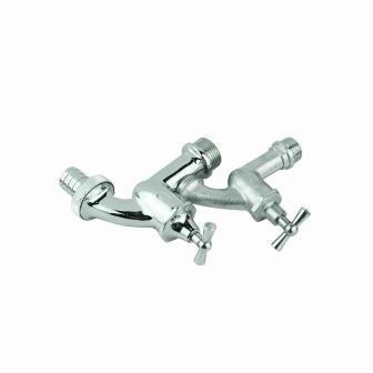 BS1010 Pipeline Taps Hose Unions Chrome Plated Bib Tap T Handle With Nozzel Male Thread