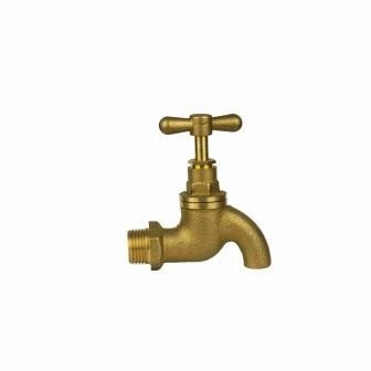 T Handle Pipeline Taps Brass Bibtaps Without Nozzel 1/2in Male Thread Brass Bib Taps