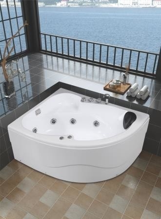 Corner Whirlpool Shower Bathtubs Bubble Massage Triangle Air Jet Whirlpool Bathtubs