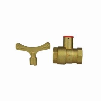 INOB300 Standard Brass Ball Valves Bore Key Handle 1/2in - 3/4in Female Thread Lock Ball Valve