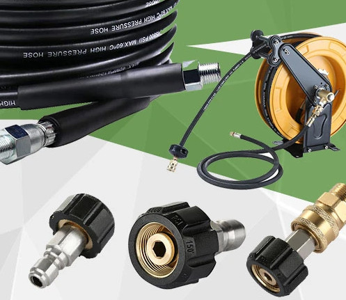 High Pressure Washer Jet Hose ID 6mm 8mm Stainless Steel Flexible Hose With Cleaner