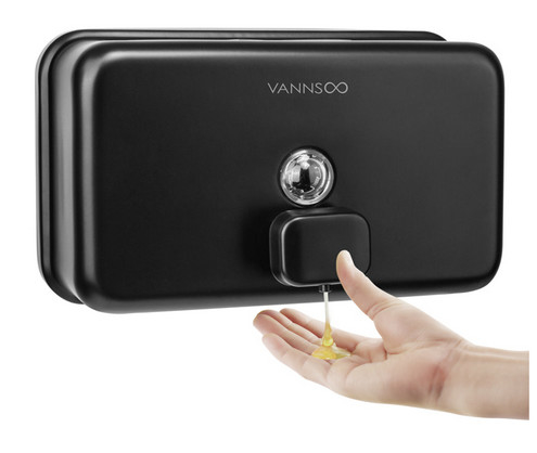 INOVI ZSH12-1200BHF-BLACK Industrial Wall Mount Stainless Steel Black Hand Soap Dispenser 1200ML
