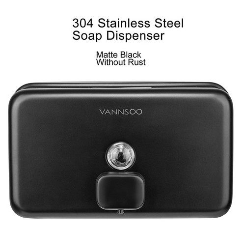 INOVI ZSH12-1200BHF-BLACK Industrial Wall Mount Stainless Steel Black Hand Soap Dispenser 1200ML