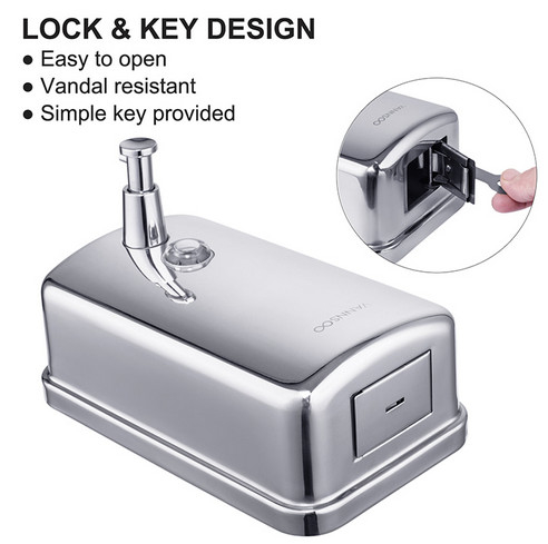 34 Ounce Bathroom Shower Soap Dispenser Corrosion Proof Lining Bathroom Accessories
