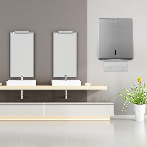 Brushed 304 Stainless Steel Toilet Paper Holder Paper Towel Dispenser Surface Mounted Bathroom Accessories