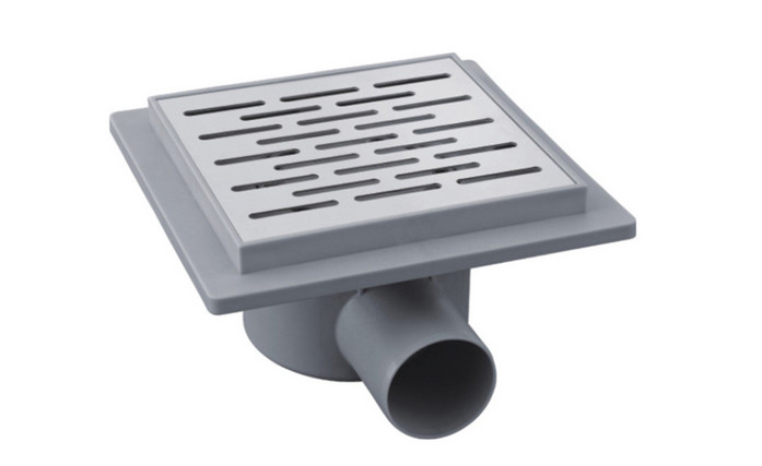 Plastic 360 Rotatable Shower Waste Horizontal Outlet SS Ceramic Cover Shower Floor Drain