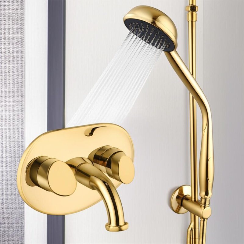 Brass Concealed Shower Mixer Set Ceiling Rain Head Waterfall Spout with Handheld Combo Kit