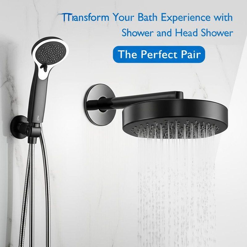 Gunmetal Rainfall Shower System 6-Body Jet SPA Panel with Adjustable Slide Bar Brass Faucet