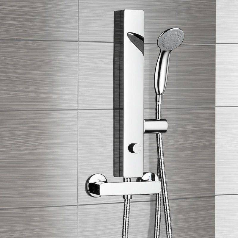 Chrome Brass Thermostatic Shower Faucet Combo Anti-Scald Protection with Multi-Function Handheld Spray