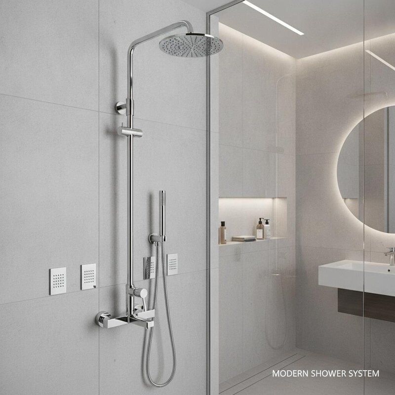 Chrome Finish Faucets Featuring Head Shower and SPA Waist Jet Ideal for Modern Bathroom Installations